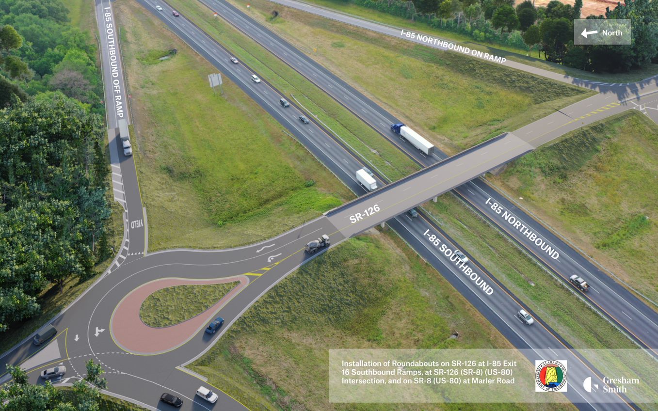 I-85 SB Ramp Intersection Concept Map (Phase II)