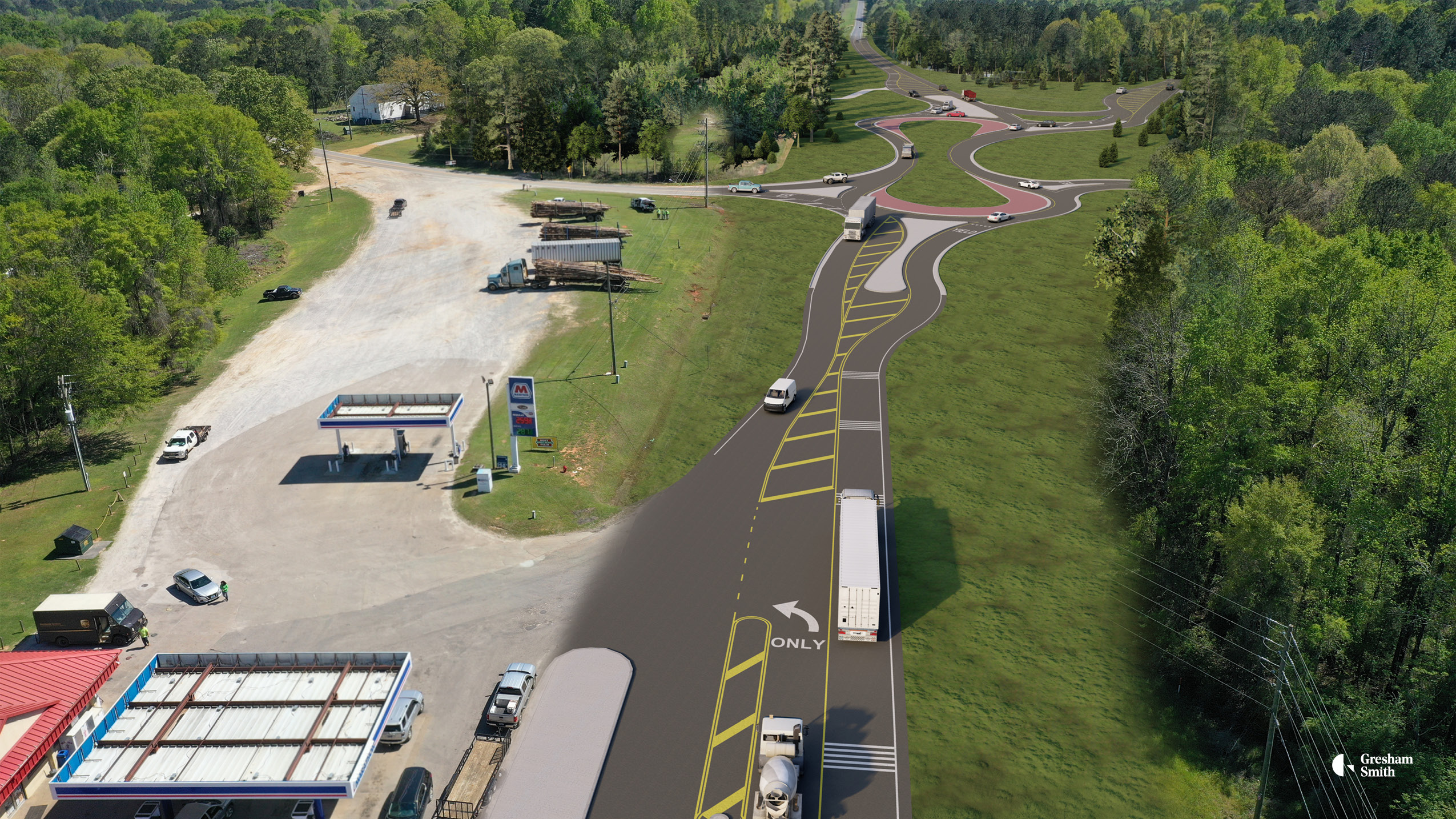 Proposed - Viewing AL-167 South toward Enterprise/Elba