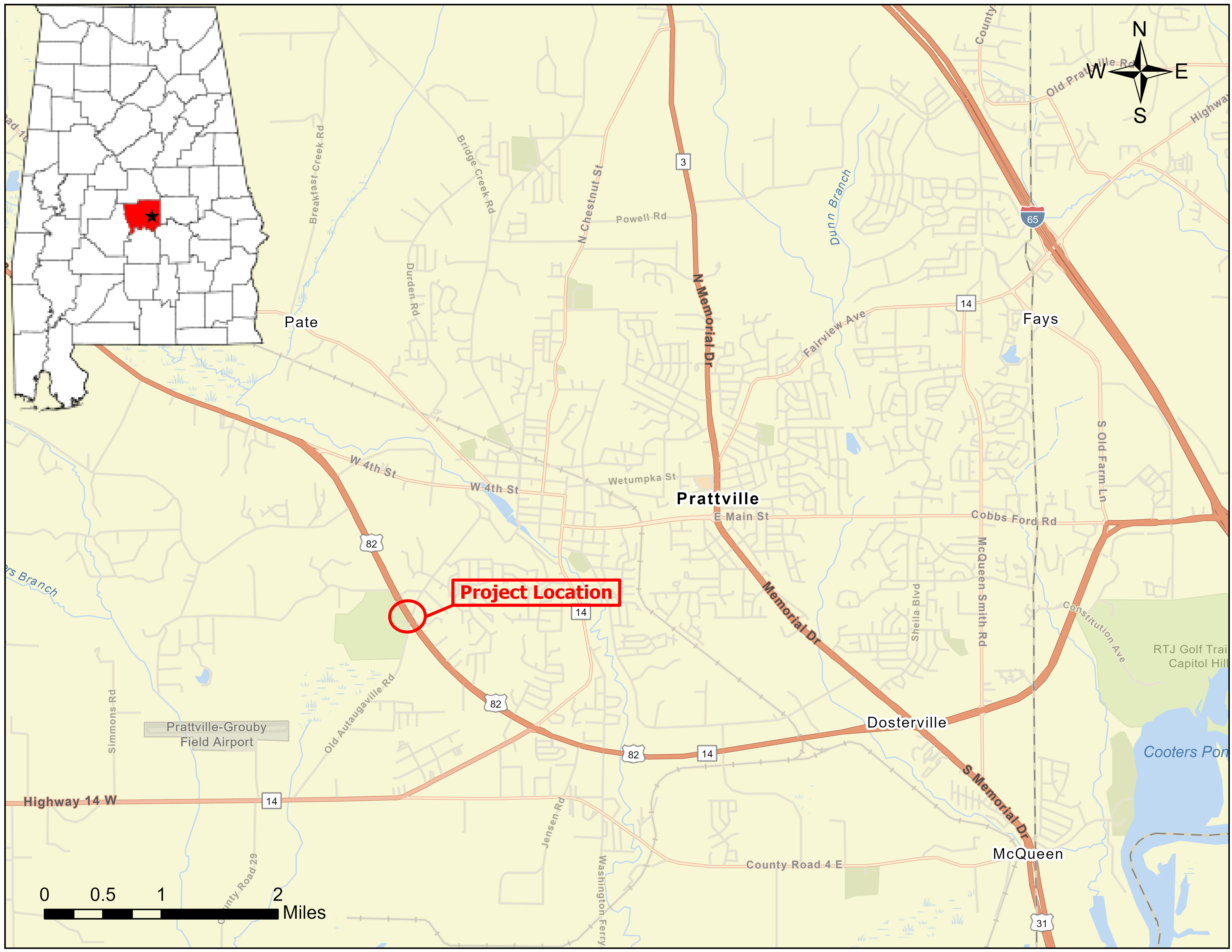 Intersection Improvements on US-82 and CR-29 Location Map