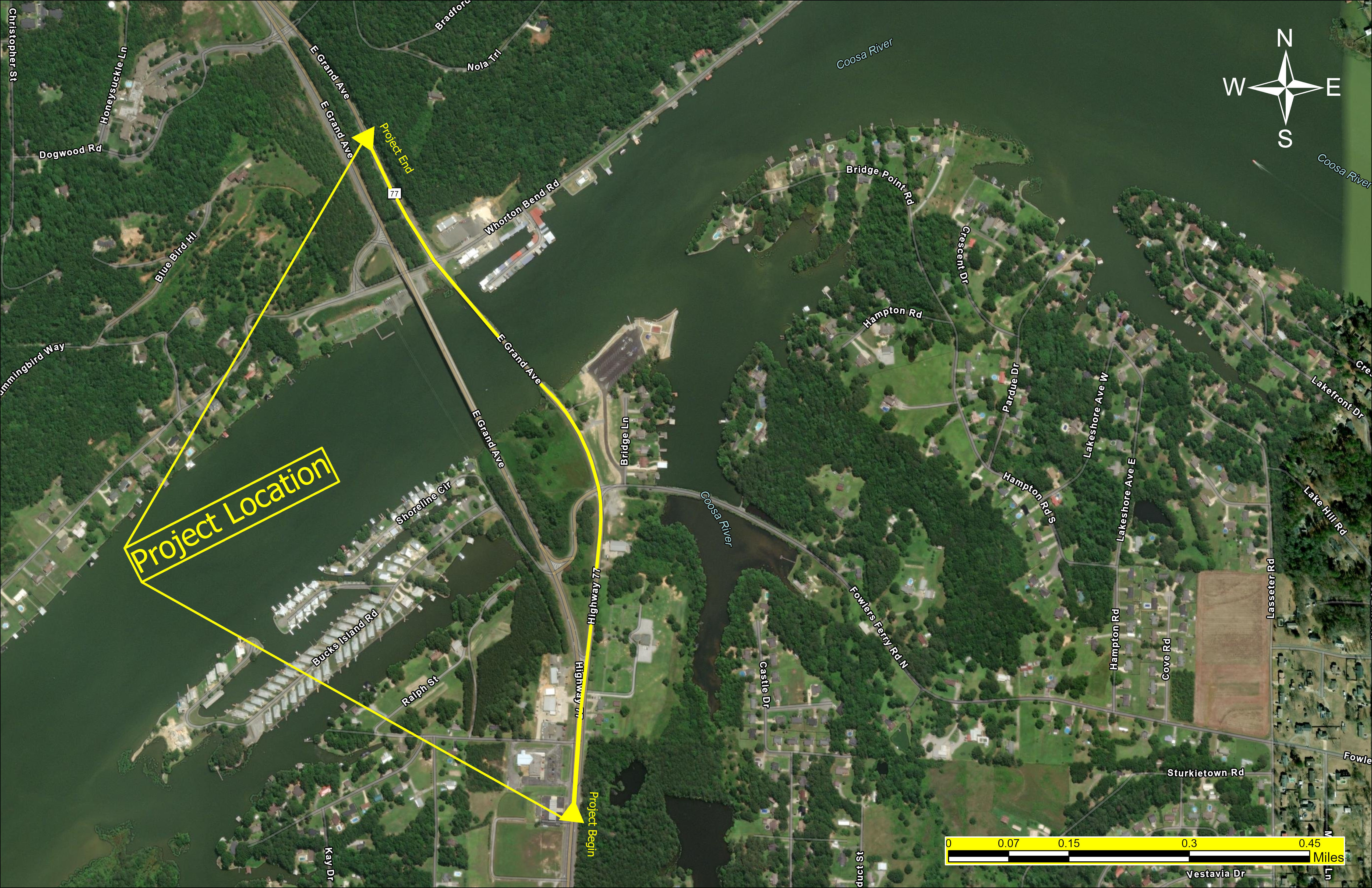 Image of the bridge from gound level